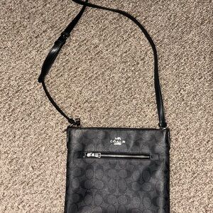 Coach Signature Black Crossbody File Bag